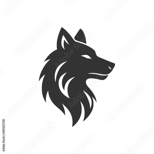 Sleek and modern wolf head logo design exudes strength and elegance for branding and creative projects