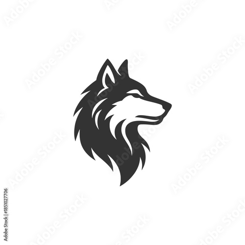 Sleek wolf head logo for your brand identity with a fierce and modern edge, ideal for apparel