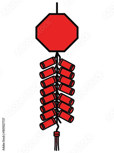 Traditional Chinese Firecrackers Decoration for Festive Celebrations.