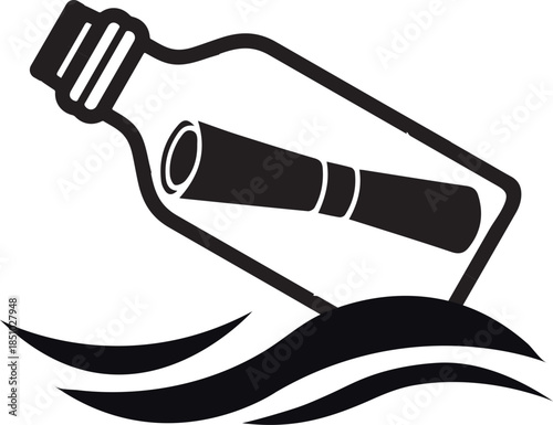 letter in bottle in the ocean