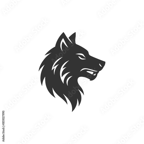 Striking wolf head logo ideal for branding, security, or fierce team emblem designs now