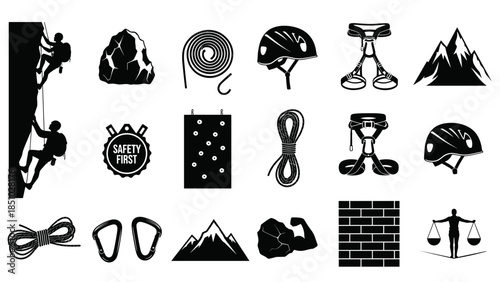 Collection of construction and architecture icons in black style