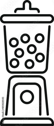 Vending machine dispensing sweet candies, outlined on a white background