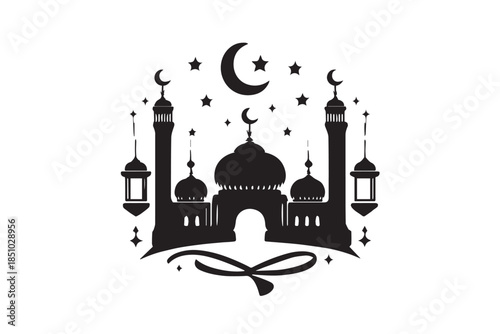 mosque illustration for ramadhan