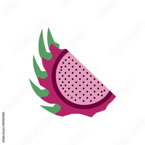 Sliced dragon fruit Vector