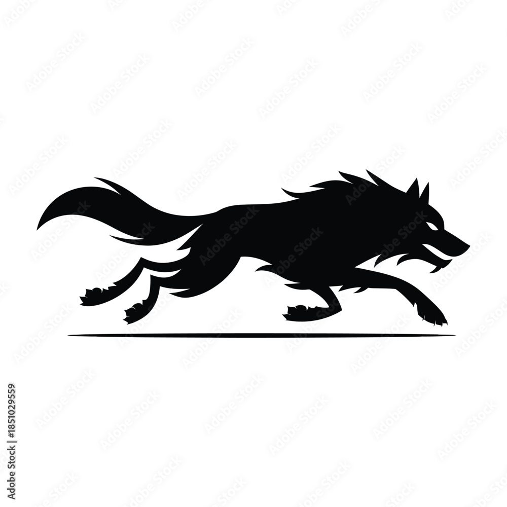 Fototapeta premium Tribal wolf vector tattoo illustration