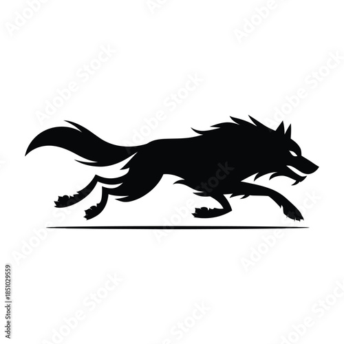 Tribal wolf vector tattoo illustration
