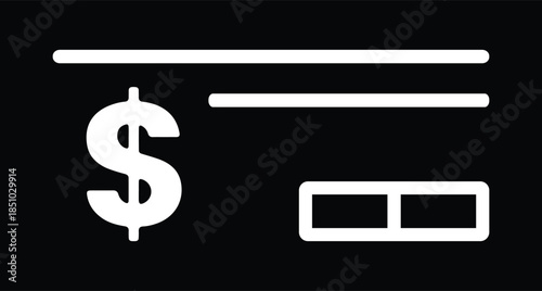 Blank Bank Check Template Isolated on White Background.