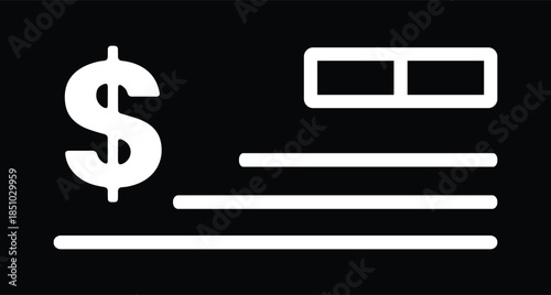 Blank Bank Check Template Isolated on White Background.