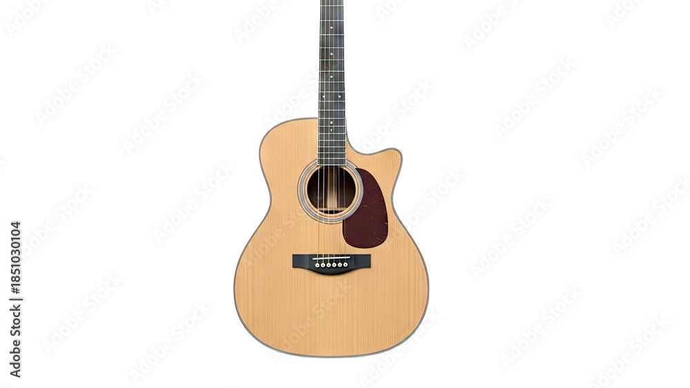 Fototapeta premium Acoustic Guitar Isolated on White Background