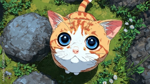 Wallpaper Mural A cute, orange and white cat gazes attentively at the viewer. Torontodigital.ca