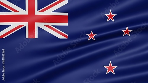 New zealand flag waving in the wind