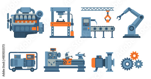 Industrial machinery collection showing factory automation and equipment