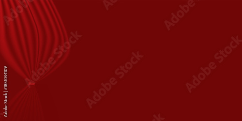 Abstract red gradient background, light and shadow on the backdrop with dimensions, hot tone wall with intense color, horizontal wallpaper.