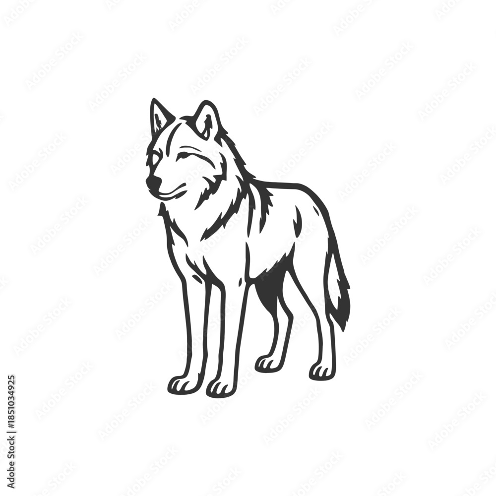 Obraz premium Emberborn Wolf Thin Angular Design
