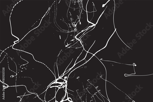 Chaotic Abstract White Light Scribbles Representing Motion and Energy