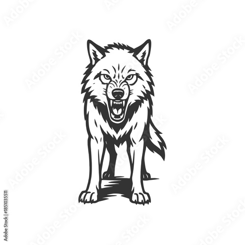 Lone Frost Wolf Linear Art