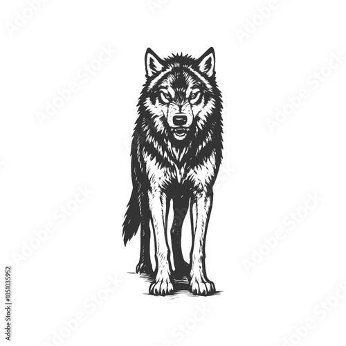 Night Ember Wolf Icon Carving