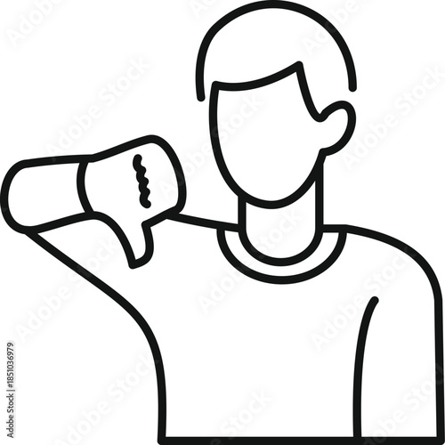 Person showing a thumbs down gesture, symbolizing disapproval or negative feedback