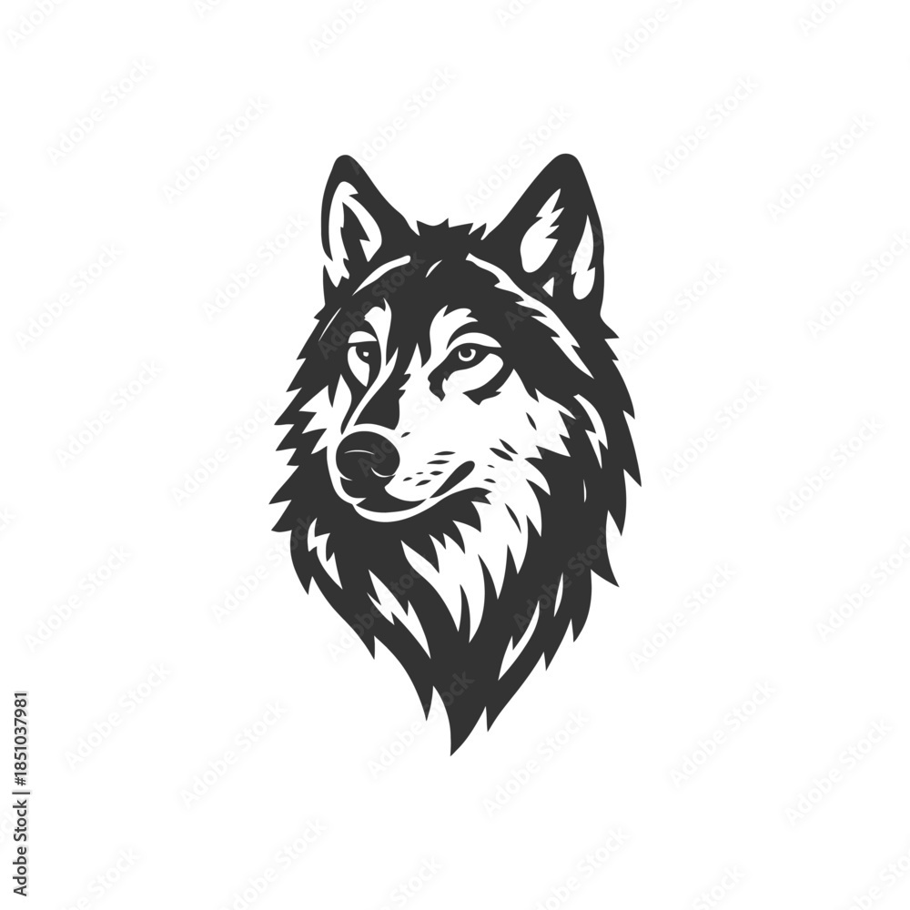 Obraz premium Wolf Vector Frostfall Carved Art