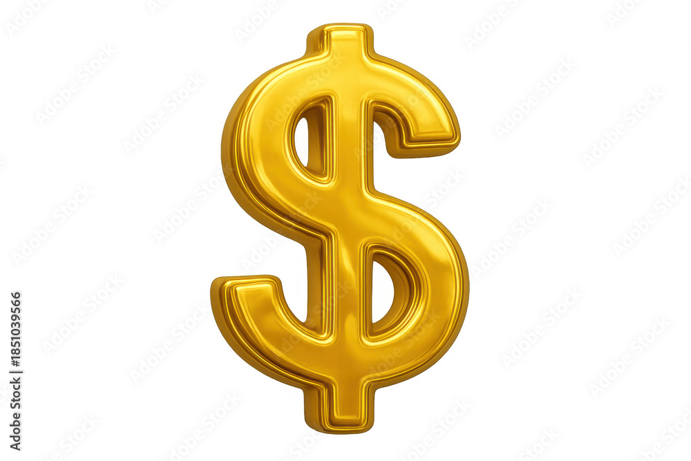 Obraz premium Golden dollar sign showing financial growth, profit, and economic prosperity for business illustrations and designs