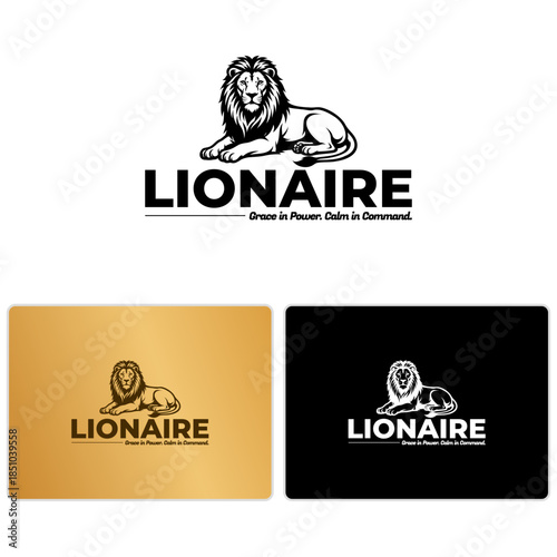 Resting Lion Mascot Logo Vector – Tattoo, Grooming, Heritage Branding