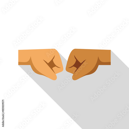 Two closed fists bumping together, illustrating a greeting, partnership, or respect