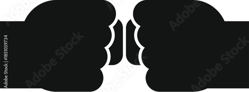 Two hands making a fist bump gesture in a black silhouette