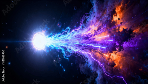 The corona of a solar flare is an explosive stream of light and plasma from a bright star. Use it in space visualizations and educational materials. Vector. EPS_02.