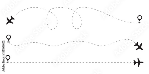Airplane Flight Route Illustration