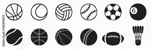 Sports Ball Icon Set Collection
