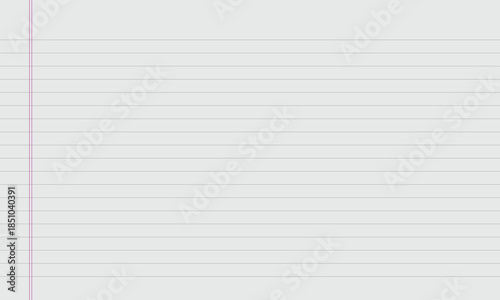 Notebook paper background, blank white worksheet exercise book, lined notebook paper, back to school vector design .Vector illustration .EPS 10 .