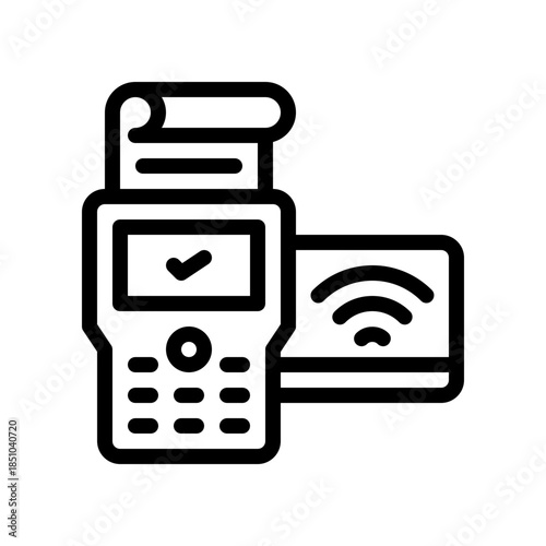 cashless payment line icon