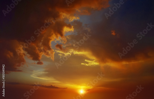 Dramatic Cloudy Sky Background with Natural Light and Atmospheric Clouds