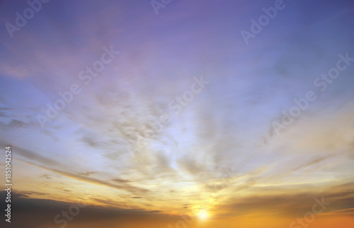 Dramatic Cloudy Sky Background with Natural Light and Atmospheric Clouds
