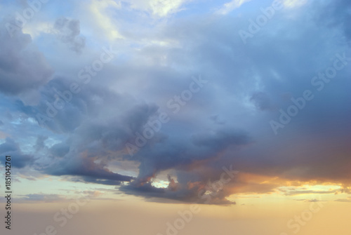 Dramatic Cloudy Sky Background with Natural Light and Atmospheric Clouds
