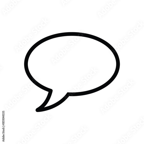 Simple black outline of a speech bubble on a white background