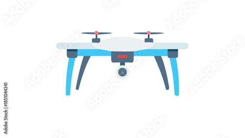 Modern drone on white table, indoor.