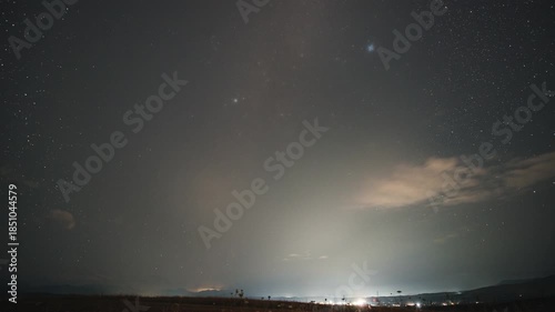 night sky over the sea, time-lapse