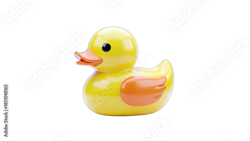 Yellow Rubber Duck Isolated on White Background