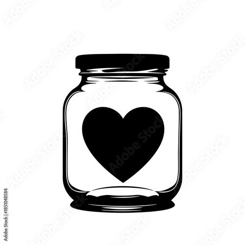 glass jar with heart