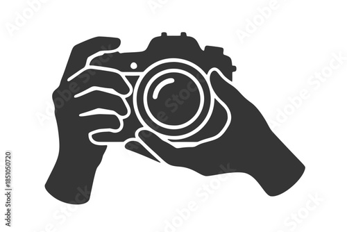 カメラを構える手のシルエットアイコン