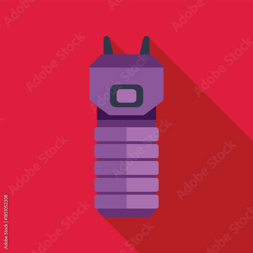 Stun gun electroshock weapon vector illustration for self defense and security, flat design