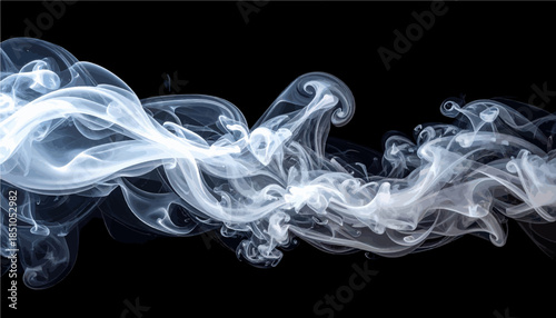 Ethereal white smoke whirlwind and mist spiral isolated on transparent background, realistic abstract smoke plume and vapor cloud design element SVG PNG