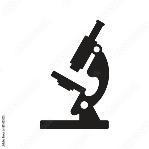 Microscope icon design template, Microscopy lab trendy vector symbol