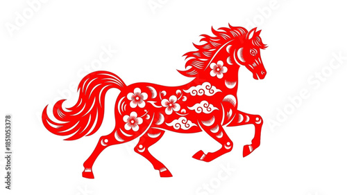 2026 chinese new year design featuring a horse zodiac illustration