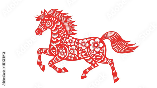 2026 chinese new year design featuring a horse zodiac illustration