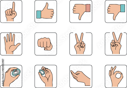 Expressive Hand Gestures A Set of Versatile Vector Icons for Communication