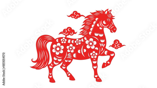 2026 chinese new year design featuring a horse zodiac illustration