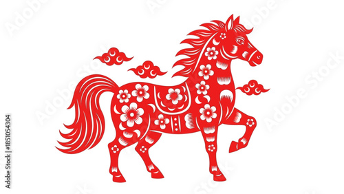 2026 chinese new year design featuring a horse zodiac illustration